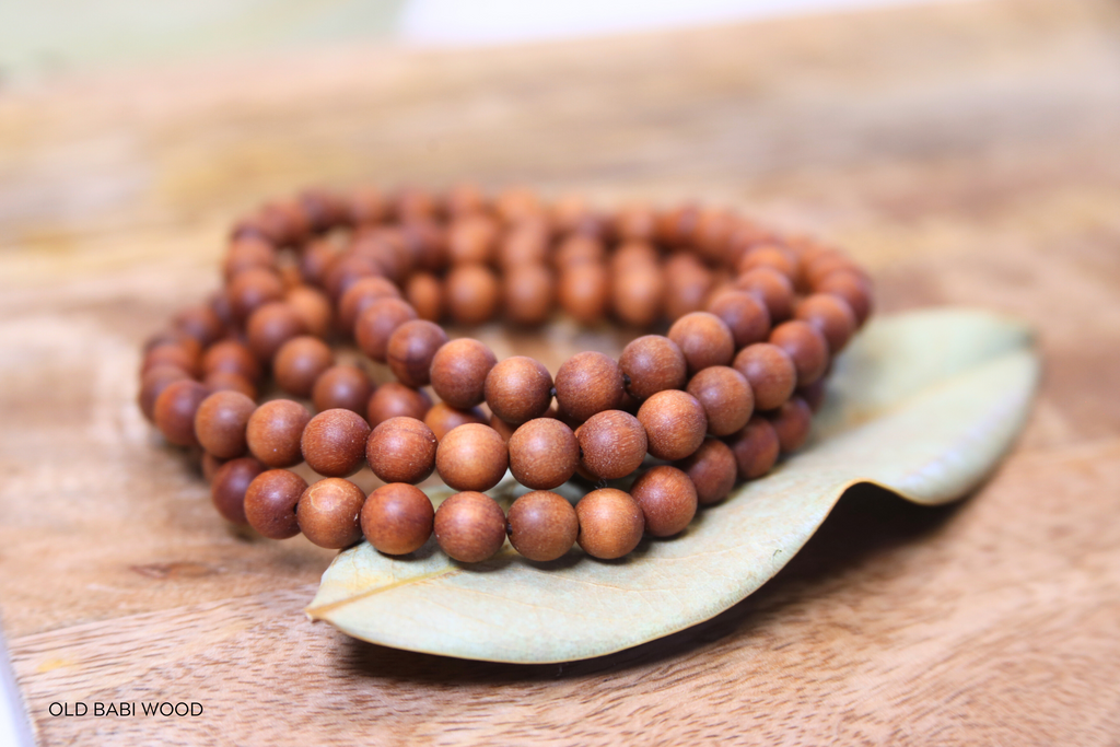 Wooden mala necklace deals