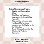 CA Webinar: Refuel and Reset