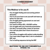 CA WEBINAR: Mastering Second Visit Fundamentals