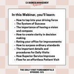 CA WEBINAR: The Daily Visit Fundamentals