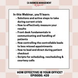 CA WEBINAR: How Effective is Your Office?