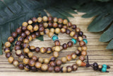 Red Willow with Turquoise  Mala Beads