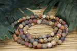 Matte Picture Jasper Mala Beads
