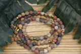 Matte Picture Jasper Mala Beads