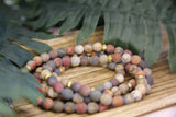 Matte Picture Jasper Mala Beads