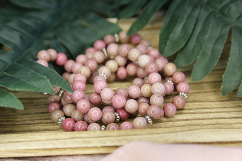 Rhodochrosite Mala Beads