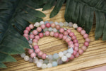 Rhodochrosite & Amazonite Mala Beads