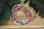 Rhodochrosite & Amazonite Mala Beads