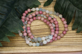 Rhodochrosite & Amazonite Mala Beads
