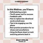 open the new patient and react pipeline chiropractic assistant training susan schofield new patient procedures low vibrational words and phrases