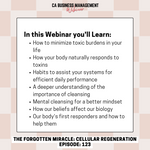 CA Webinar: The Forgotten Miracle: Cellular Regeneration