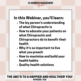 CA WEBINAR: The ABC's to a Happier and Healthier You!